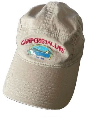 Friday The 13th Camp Crystal Lake 5 Panel Hat Tan Ripstop Strapback Horror Merch